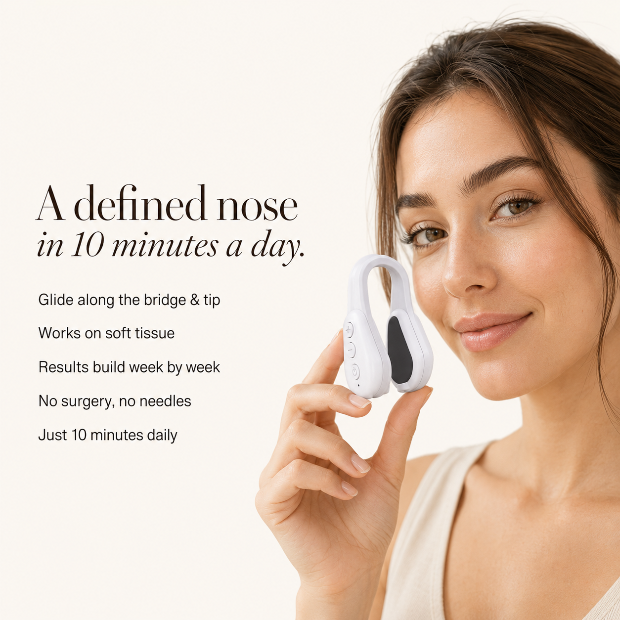 VELIXA EMS nose sculpting device — 10 minutes a day for a more defined, contoured-looking nose without surgery or needles