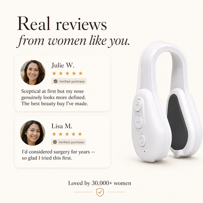 VELIXA nose sculpting device 5-star customer reviews — loved by 30,000+ customers, verified purchases showing real results